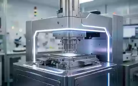 Ein hochmodernes, steriles Reinraum-Labor mit einer präzisen lithografischen Industrieanlage in bläulichem Licht. - Foto: über boerse-global.de