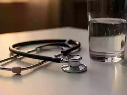 Symbolbild: Stethoskop neben einem Glas Wasser - Foto: über boerse-global.de