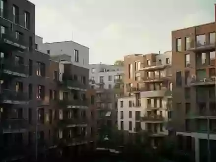 Moderne Wohnblocks in einem deutschen Stadtviertel bei Tageslicht. - Foto: über boerse-global.de