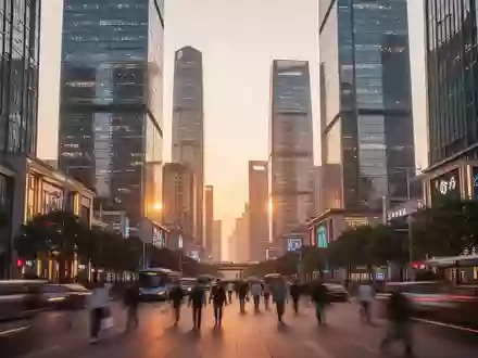 Moderne Skyline des Finanzviertels in Hangzhou bei Dämmerung mit reflektierenden Glasfassaden. - Foto: über boerse-global.de
