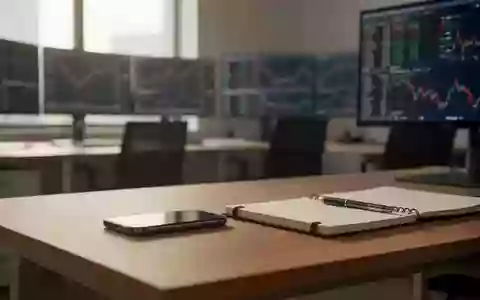 Ein ruhiger, moderner Büroarbeitsplatz mit verschwommenen Monitoren im Hintergrund bei natürlichem Tageslicht. - Foto: über boerse-global.de
