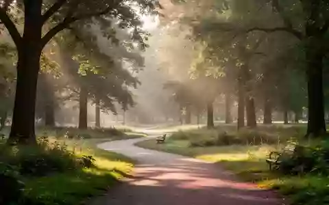 Ein ruhiger, sonnendurchfluteter Parkweg im Grünen, der eine Atmosphäre von Gesundheit und Wohlbefinden vermittelt. - Foto: über boerse-global.de