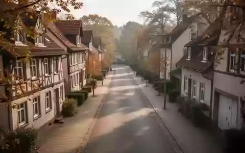 Eine ruhige Wohnstraße in einer deutschen Kleinstadt bei Tageslicht, die die Umgebung für wissenschaftliche Erhebungen zeigt. - Foto: über boerse-global.de
