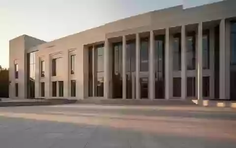 Moderne, minimalistische Architektur eines öffentlichen Verwaltungsgebäudes bei Sonnenuntergang. - Foto: über boerse-global.de