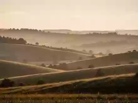 Eine von der Abendsonne beleuchtete Hügellandschaft mit sanften Lichtreflexen. - Foto: über boerse-global.de