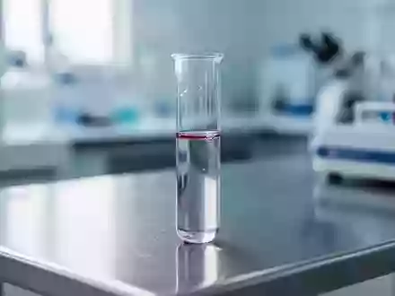Ein zentrifugiertes Blutserum-Probenröhrchen in einem sterilen, klinischen Laborumfeld. - Foto: über boerse-global.de