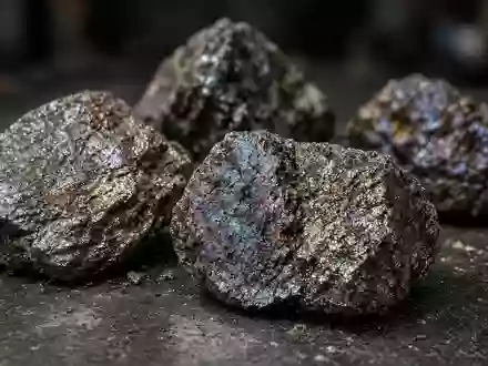Nahaufnahme von glänzenden Seltenerdmineralien auf einer industriellen Werkbank. - Foto: über boerse-global.de
