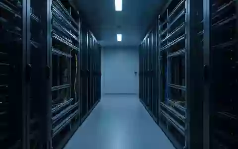 Ein moderner, minimalistischer Serverraum mit kühler Beleuchtung und klaren architektonischen Linien ohne sichtbare Geräte. - Foto: über boerse-global.de