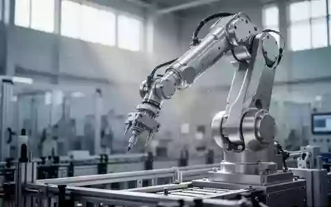 Ein präziser mechanischer Roboterarm in einer industriellen Fertigungsumgebung. - Foto: über boerse-global.de