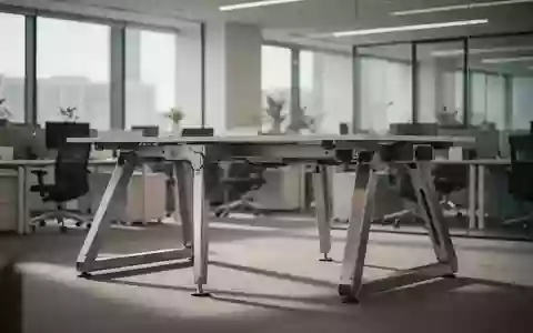 Ein stabiler, höhenverstellbarer Schreibtisch mit vier Beinen in einem modernen Büro. - Foto: über boerse-global.de