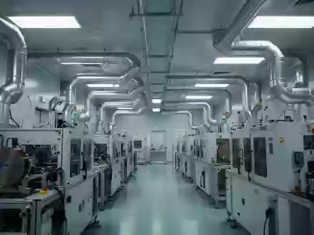 Industrielle Reinraum-Anlage für die Halbleiterfertigung mit automatisierten Maschinen zur Silizium-Wafer-Produktion. - Foto: über boerse-global.de