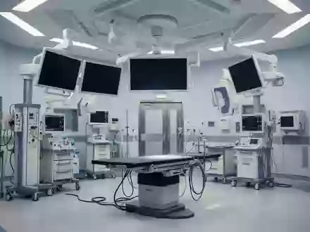 Ein moderner Herzkatheter-Laborraum mit medizinischer Bildgebungstechnik und Deckenstativen ohne Personal. - Foto: über boerse-global.de