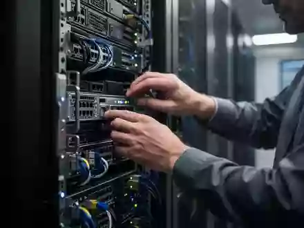 IT-Experte arbeitet in einem modernen Serverraum an der Hardware. - Foto: über boerse-global.de