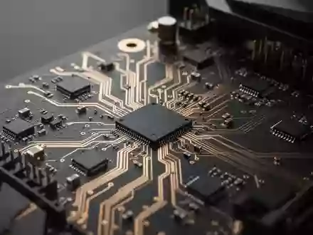 Nahaufnahme einer modernen Hauptplatine mit detaillierten elektronischen Leiterbahnen und Bauteilen. - Foto: über boerse-global.de