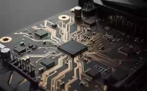 Nahaufnahme einer modernen Hauptplatine mit detaillierten elektronischen Leiterbahnen und Bauteilen. - Foto: über boerse-global.de