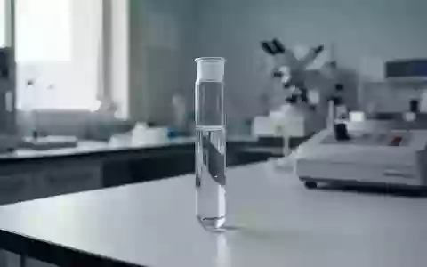 Ein gläsernes Probenröhrchen mit einer medizinischen Serumprobe steht auf einem sauberen Labortisch in einer klinischen Umgebung. - Foto: über boerse-global.de