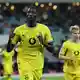 Serhou Guirassy bejubelt das frühe Führungstor des BVB. - Bild: Uncredited/AP/dpa