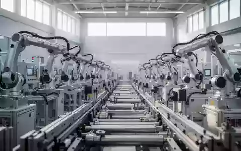 Eine moderne, automatisierte Fertigungshalle mit präzisen Maschinen und Industrierobotern in einer sauberen Arbeitsumgebung. - Foto: über boerse-global.de