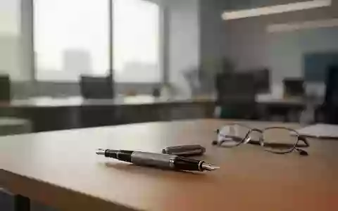 Ein minimalistischer Büroarbeitsplatz mit einem Füllfederhalter auf einem Schreibtisch bei natürlichem Tageslicht. - Foto: über boerse-global.de
