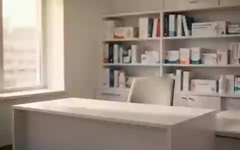 Ein minimalistischer, heller Beratungsbereich in einer Apotheke mit sanftem Tageslicht und geordneten Regalen im Hintergrund. - Foto: über boerse-global.de