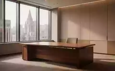 Ein minimalistisches, helles Büro in einer Behörde mit einem leeren Schreibtisch und natürlichem Lichteinfall. - Foto: über boerse-global.de