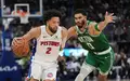 Cade Cunningham (l) führte die Pistons zu einem Comeback-Sieg gegen Boston. - Foto: Paul Sancya/AP/dpa