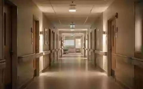 Ein heller, minimalistischer Krankenhausflur mit warmem Licht und klaren architektonischen Linien. - Foto: über boerse-global.de
