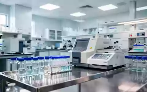 Ein klinisches Labor mit medizinischen Analysegeräten und sterilen Edelstahloberflächen in einer hellen Forschungseinrichtung. - Foto: über boerse-global.de