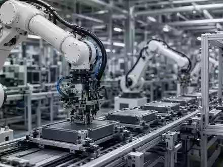 Automatisierte Fertigungsstraße für Lithium-Ionen-Batterien in einer modernen Fabrikhalle. - Foto: über boerse-global.de