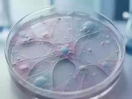 Mikroskopische Aufnahme einer Zellkultur in einer Laborschale, die biologische Strukturen und Zellmembranen darstellt. - Foto: über boerse-global.de