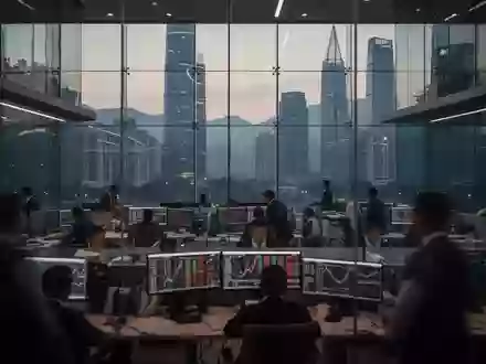 Ein modernes Büro in Chongqing während der Dämmerung mit Blick auf die Stadtlandschaft. - Foto: über boerse-global.de
