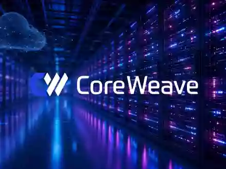 Moderne Server-Rechenzentren mit leuchtenden Racks in blauem Licht als Symbol für Cloud-Computing und KI-Infrastruktur. - Foto: über boerse-global.de