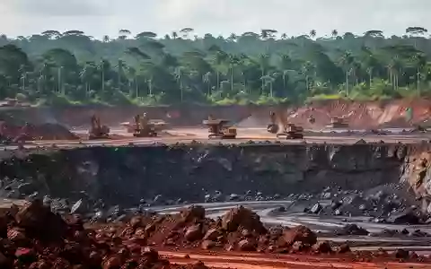 Ein offener Tagebau in einer brasilianischen Landschaft mit schweren Maschinen und üppiger Vegetation bei Tageslicht. - Foto: über boerse-global.de