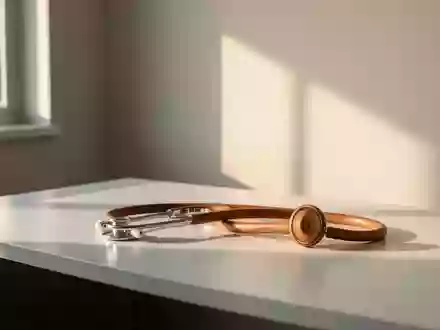 Ein minimalistischer Arztraum mit einem Stethoskop auf einem Schreibtisch bei natürlichem Tageslicht. - Foto: über boerse-global.de