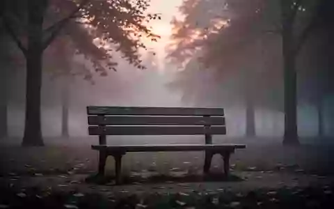Eine einsame Parkbank in einer nebligen, herbstlichen Parklandschaft bei Dämmerung, die Ruhe und Stille vermittelt. - Foto: über boerse-global.de