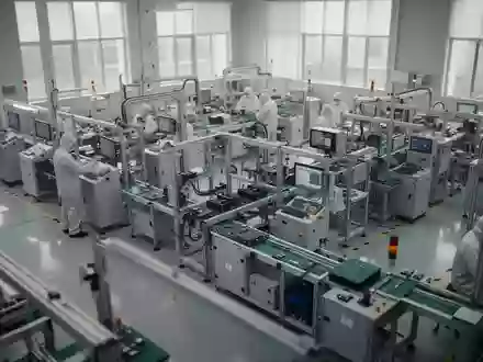 Moderne Produktionshalle eines Elektronikunternehmens mit spezialisierten Fertigungsanlagen. - Foto: über boerse-global.de