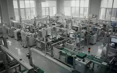 Moderne Produktionshalle eines Elektronikunternehmens mit spezialisierten Fertigungsanlagen. - Foto: über boerse-global.de