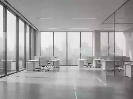 Modernes, minimalistisches Bürointerieur mit polierten Betonböden und hellem, natürlichem Tageslicht. - Foto: über boerse-global.de