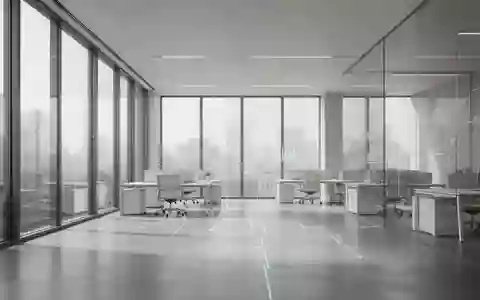 Modernes, minimalistisches Bürointerieur mit polierten Betonböden und hellem, natürlichem Tageslicht. - Foto: über boerse-global.de