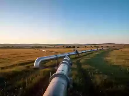Eine neu verlegte Erdgaspipeline erstreckt sich durch eine ländliche Landschaft nahe Buzau. - Foto: über boerse-global.de