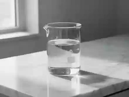Ein leeres Glasgefäß auf einem hellen Labortisch in einer ruhigen, klinischen Umgebung. - Foto: über boerse-global.de