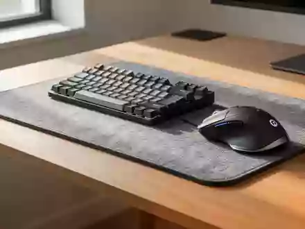Ein minimalistischer Schreibtisch mit einer mechanischen Tastatur und einer ergonomischen Maus bei natürlichem Licht. - Foto: über boerse-global.de
