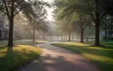 Ein sonniger Parkweg am frühen Morgen, der zu körperlicher Aktivität und Bewegung einlädt. - Foto: über boerse-global.de