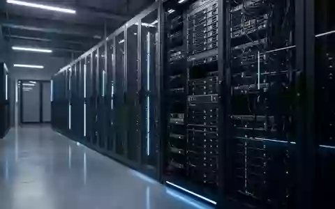 Moderne Server-Racks in einem professionellen Rechenzentrum mit blauer Beleuchtung. - Foto: über boerse-global.de