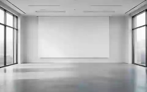 Ein minimalistischer, leerer Konferenzraum mit einer großen weißen Projektionswand und natürlichem Tageslicht. - Foto: über boerse-global.de