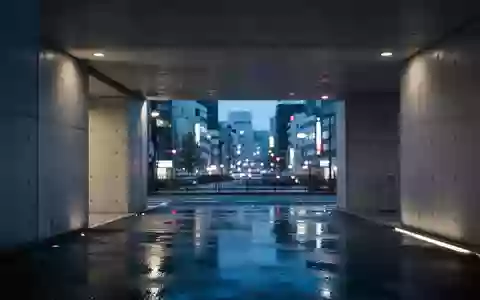 Eine moderne, minimalistische urbane Szene im Tokioter Bezirk Shibuya zur blauen Stunde mit Fokus auf Architektur und Licht. - Foto: über boerse-global.de