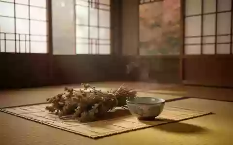 Ein minimalistisch eingerichteter Raum im asiatischen Stil mit getrockneten Kräutern und einer Schale warmem Wasser. - Foto: über boerse-global.de