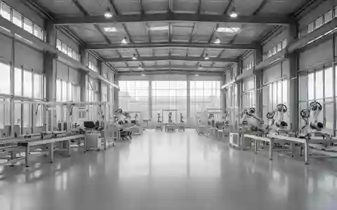 Eine weite, helle Industriehalle mit Metallstrukturen und Fertigungsanlagen in einer modernen Fabrik. - Foto: über boerse-global.de