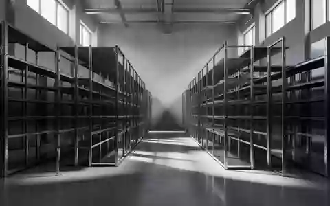 Ein minimalistischer, moderner Archivraum mit Metallregalen und poliertem Betonboden bei natürlichem Lichteinfall. - Foto: über boerse-global.de