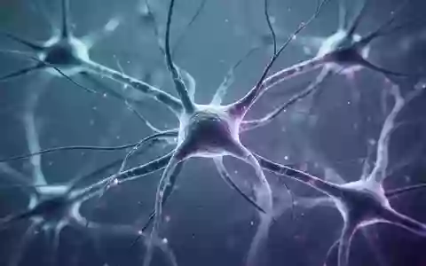 Abstrakte mikroskopische Aufnahme eines neuronalen Netzwerks mit leuchtenden Synapsen in einem Labor. - Foto: über boerse-global.de